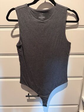 Nuuds charcoal heather tank bodysuit